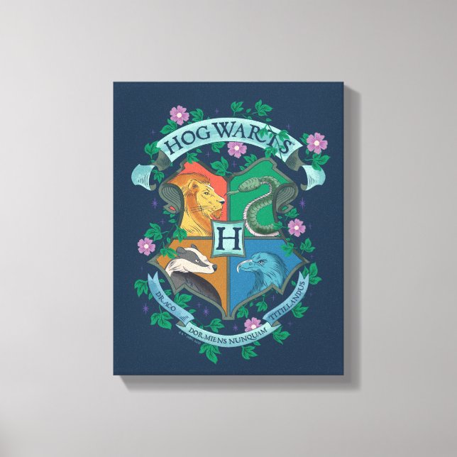 Impressão Em Tela Prender Floral HOGWARTS™ (Frente)