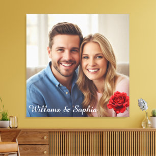 Impressão Em Tela Presente de Aniversário com Foto Personalizada do