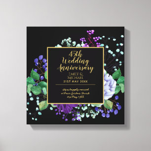 Impressão Em Tela Presente de Aniversário de Casamento de 45 Anos Fl