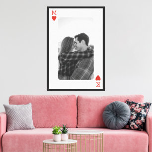 Impressão Em Tela Presente de Casal de Cartas de Baralho Foto Amor R