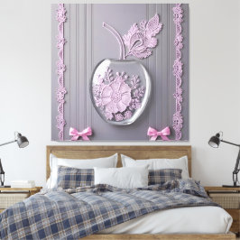 Impressão Em Tela Presente de casamento Arte de vidro floral rosa e
