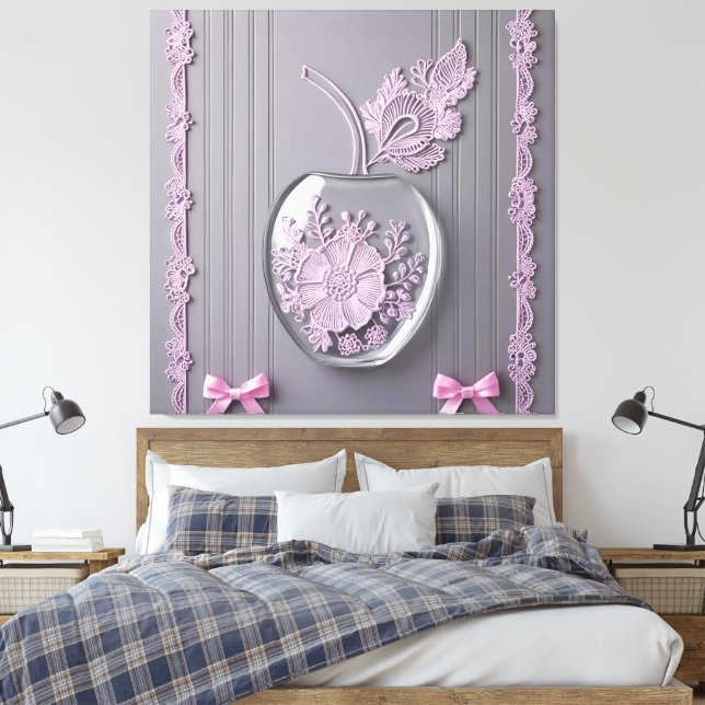 Impressão Em Tela Presente de casamento Rosa e Cinza Vidro Floral Ar (Insitu(Quarto))