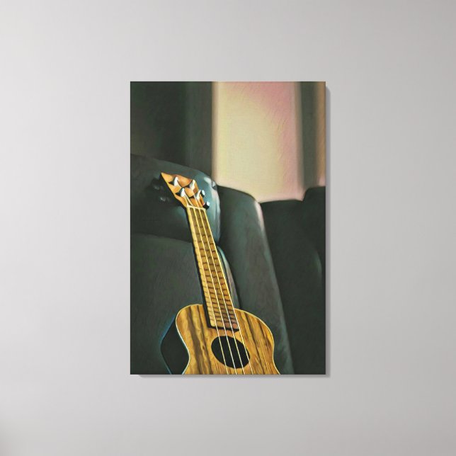 Impressão Em Tela presente de guitarra de baixo acústico (Frente)