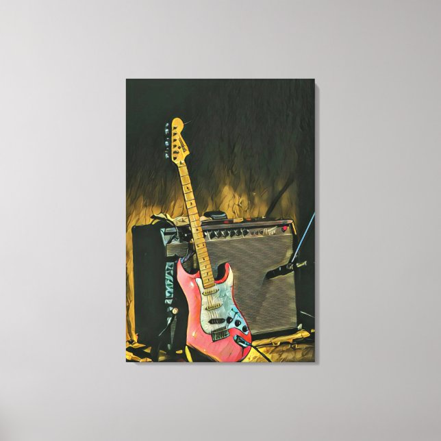 Impressão Em Tela Presente de guitarrista acústico (Frente)
