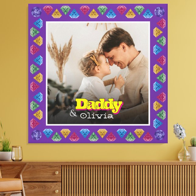 Impressão Em Tela Presente de Retrato Familiar Cerejado - Filho Filh (Insitu(Sala de estar))