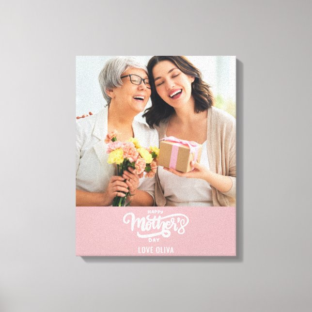 Impressão Em Tela  Presente Feliz Dia das Mães  (Frente)