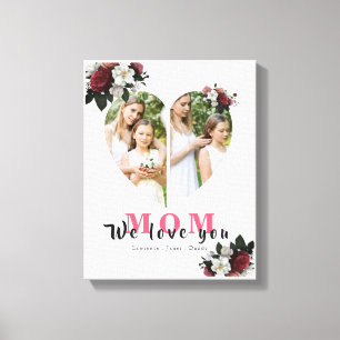 Impressão Em Tela Presente no Coração Branco Elegante para Dia de 