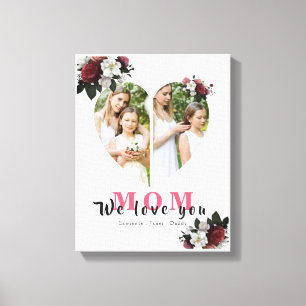 Impressão Em Tela Presente no Coração Branco Elegante para Dia de as