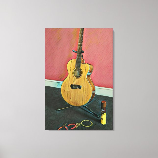 Impressão Em Tela Presente para guitarrista músico (Frente)