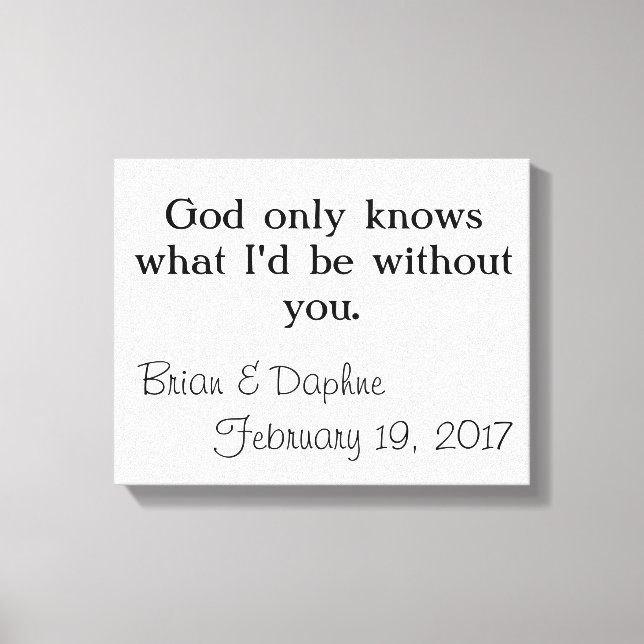 Impressão Em Tela Presente personalizado de casamento - Wall Art - B (Frente)