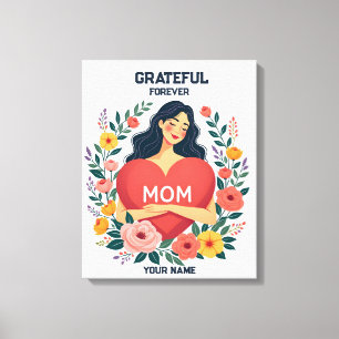 Impressão Em Tela Presente Personalizado para Mamãe Design de Nome