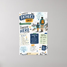 Impressão Em Tela Presente Personalizado para o Dia dos Pais Herói p