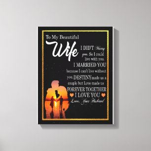 Impressão Em Tela Presentes da esposa Carta À Minha Mulher De Amor
