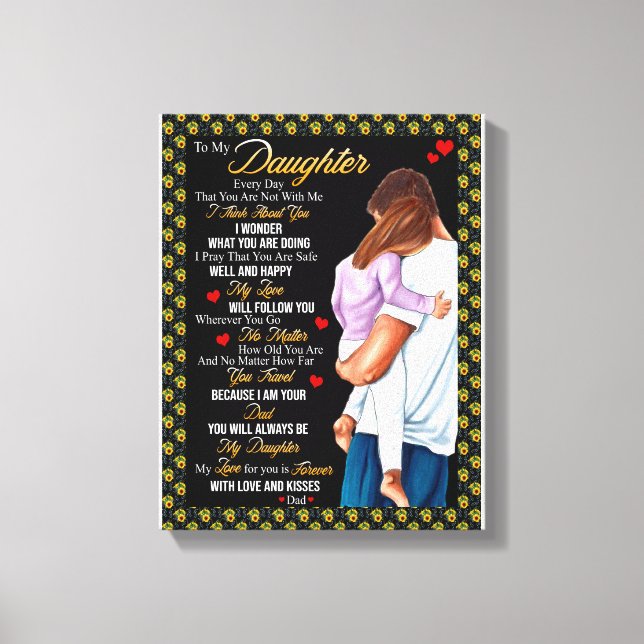 Impressão Em Tela Presentes de Filha | Carta À Minha Filha Do Pai (Frente)