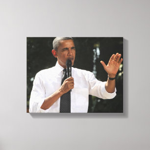 Impressão Em Tela Presidente Barack responde a perguntas sobre