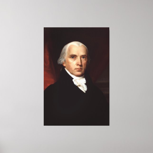 Impressão Em Tela Presidente James Madison Retrato de John Vanderlyn (Frente)