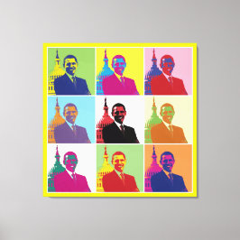 Impressão Em Tela Presidente Obama Funky Modern Pop Art