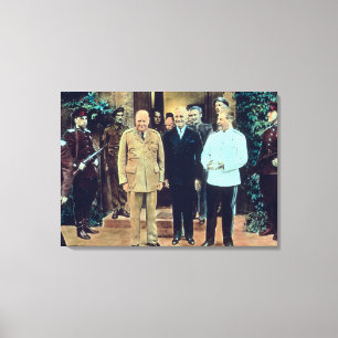 Impressão Em Tela Presidente Truman e Josef Stalin