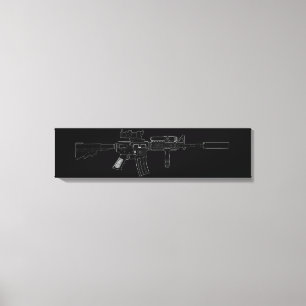 Impressão Em Tela Preto de M4 SOPMOD