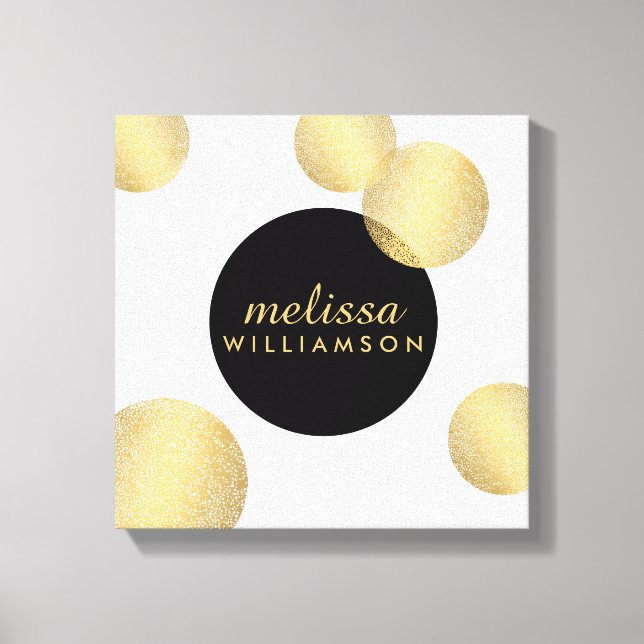 Impressão Em Tela Preto e Dourado Glamor e Beleza Personalizados (Frente)