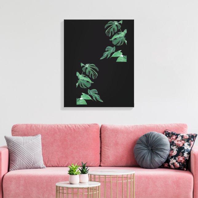 Impressão Em Tela Preto e Verde (Insitu(Sala de estar))