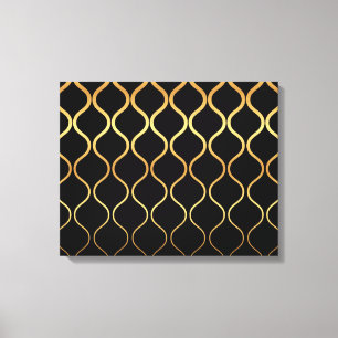 Impressão Em Tela Preto, ouro, legal, tendência, desenho abstrato re