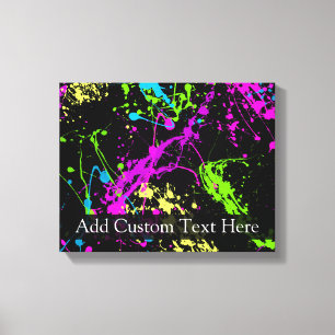 Impressão Em Tela Preto personalizado/Splatter de néon