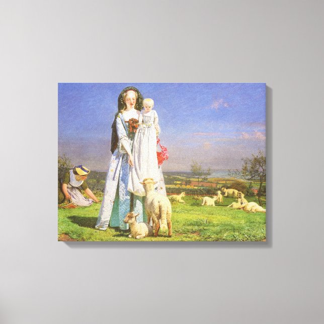 Impressão Em Tela Pretty Baa Lambs de Ford Madox Brown (Frente)