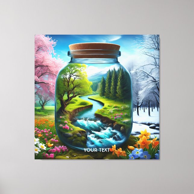 Impressão Em Tela Primavera de Fantasy Cute Jar Winter (Frente)
