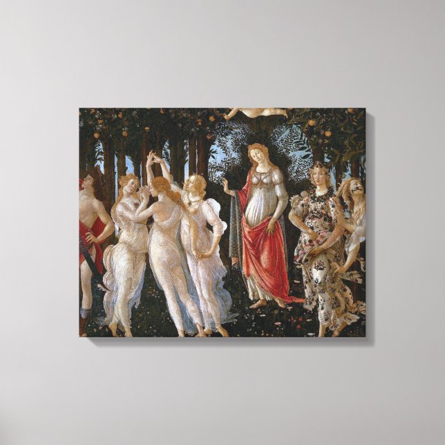 Impressão Em Tela Primavera de Sandro Botticelli (c 1470-80) (Frente)