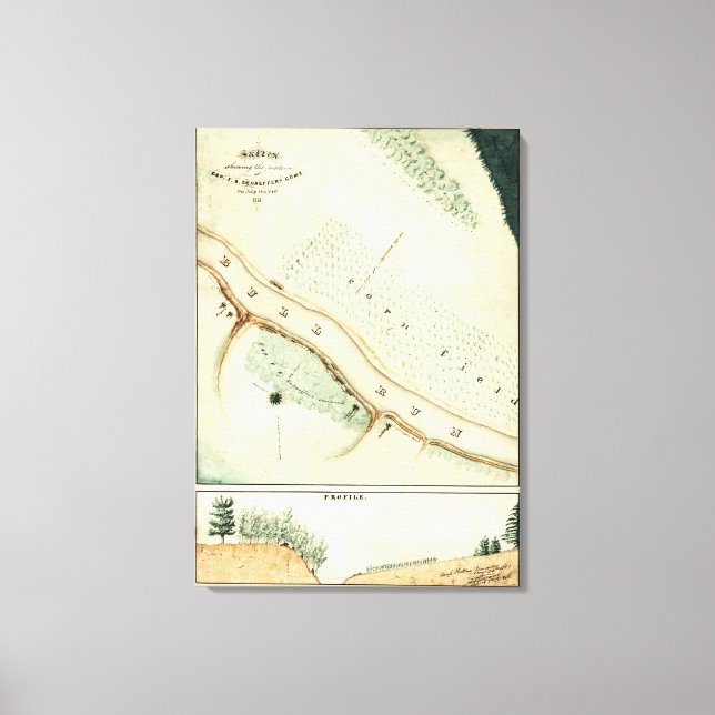 Impressão Em Tela Primeira Batalha de Bull Run - Guerra Civil Panorâ (Frente)