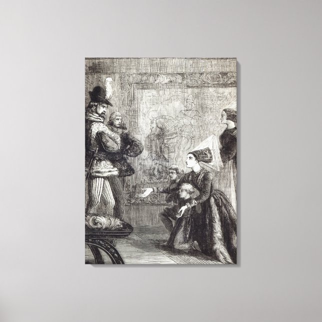 Impressão Em Tela Primeira Reunião de Edward IV e Lady Elizabeth (Frente)