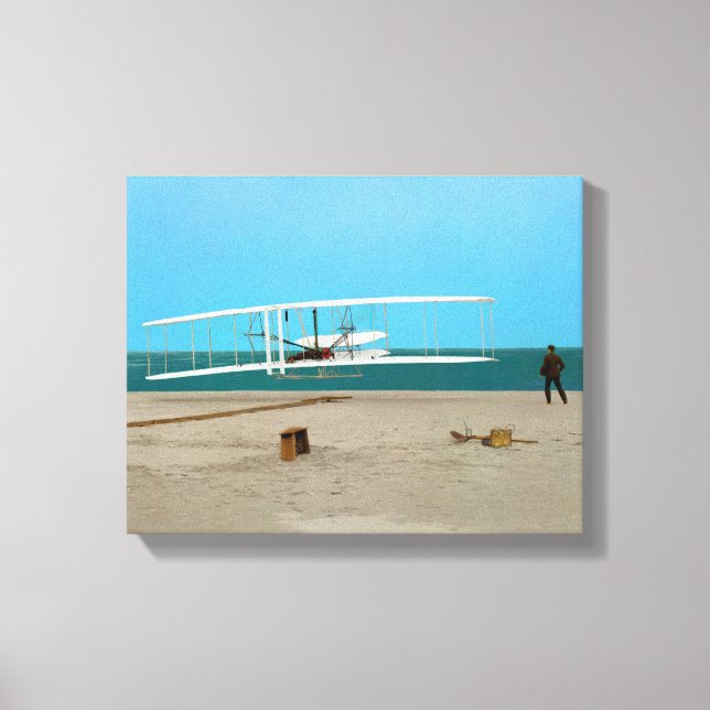 Impressão Em Tela Primeiro avião, irmãos Wright (Frente)