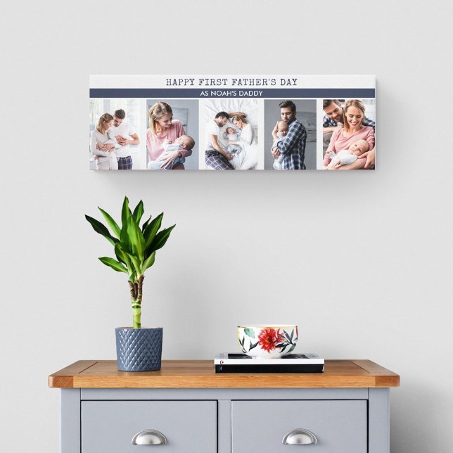 Impressão Em Tela Primeiro Dia de os pais como Pai - 5 Foto personal (Criador carregado)