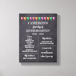 Impressão Em Tela Primeiro dia do jardim de infância Chalkboard sobr