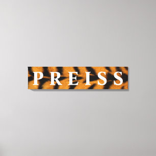 Impressão Em Tela Primeiro/Família/Sobrenome de fundo do Tigre