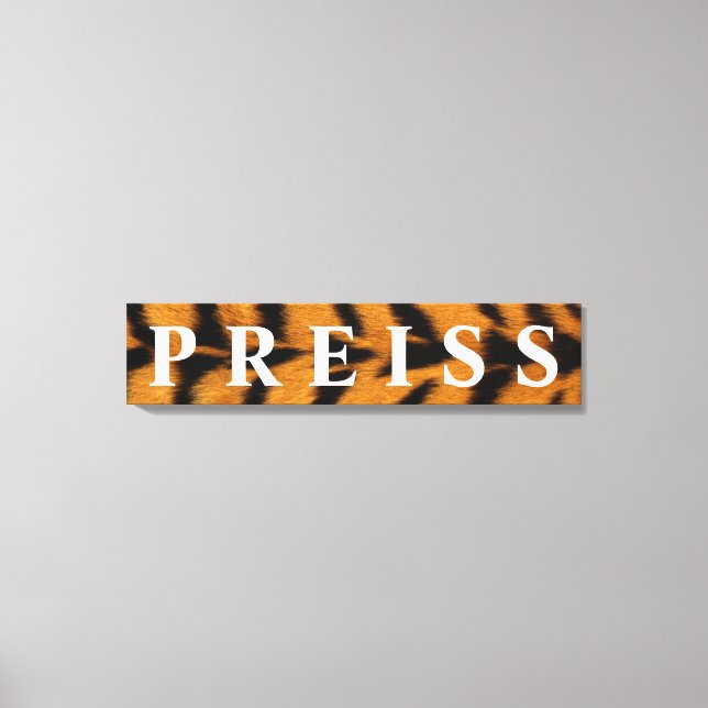 Impressão Em Tela Primeiro/Família/Sobrenome de fundo do Tigre (Frente)