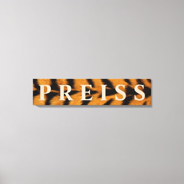 Impressão Em Tela Primeiro/Família/Sobrenome de fundo do Tigre (Frente)