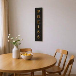 Impressão Em Tela Primeiro/Família/Sobrenome Preto/Dourado