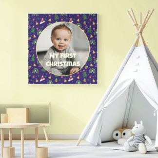 Impressão Em Tela Primeiro presente de Natal personalizado para a fi
