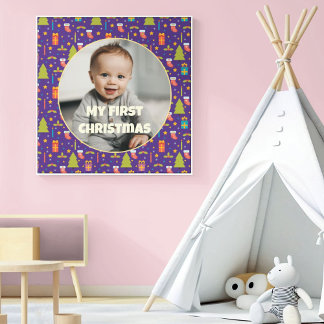Impressão Em Tela Primeiro presente de Natal personalizado para a fi