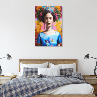 Impressão Em Tela Princesa casual da Coroa Azul