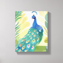 Impressão Em Tela Princesa do Pavão | Natureza Animal Aquarela