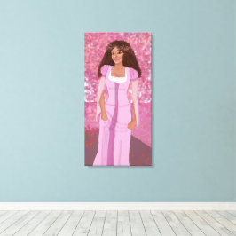Impressão Em Tela Princesa na Floresta Rosa | Fairytale | Whimsical