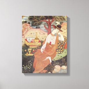 Impressão Em Tela Princesa sentada em um jardim, Safavid Dynasty