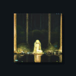 Impressão Em Tela Princesa Tuvstarr<br><div class="desc">Princesa Tuvstarr com cabelos longos,  loiros e ondulantes sentados na floresta,  olhando para baixo para seu reflexo nas águas escuras. Linda aquarela de John Bauer. Ilustração para o conto folclórico sueco "A história de Skutt,  a alce e a pequena Princesa Tuvstarr",  escrito por Helge Kjellin em 1913.</div>