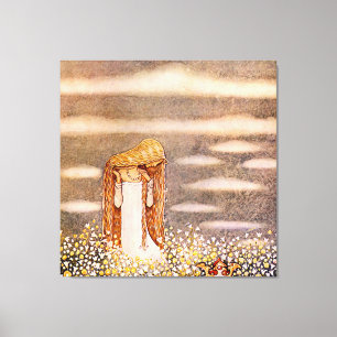 Impressão Em Tela “Princesa Tuvstarr” Aquarela de John Bauer
