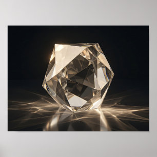 Impressão em Tela Prisma de Cristal Facetado Luz Q