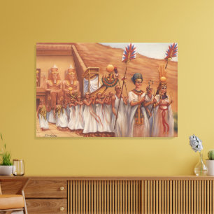 Impressão Em Tela Procissão Real Egípcia Antiga Arte Abu Simbel P
