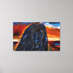 Impressão Em Tela Produtos de arte do cão afegão preto!